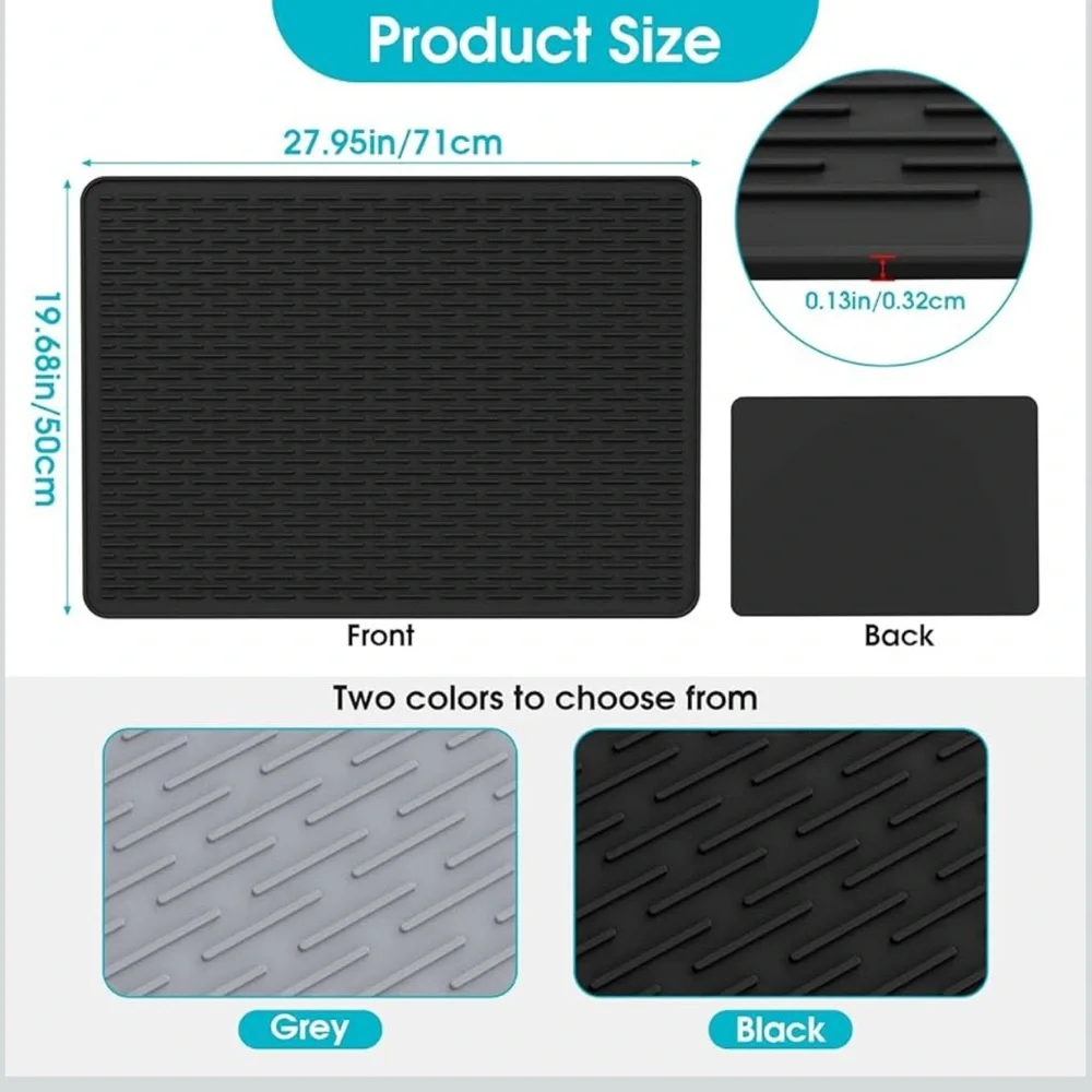 Premium Black Dog Grooming Mat - Non-Slip Pet Grooming Surface C5